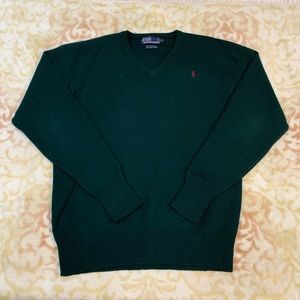 VINTAGE Forest Green Polo Wool Sweater
